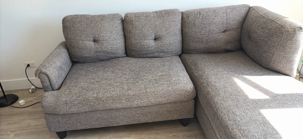 Grey Fabric Sectional Sofa - photo 2