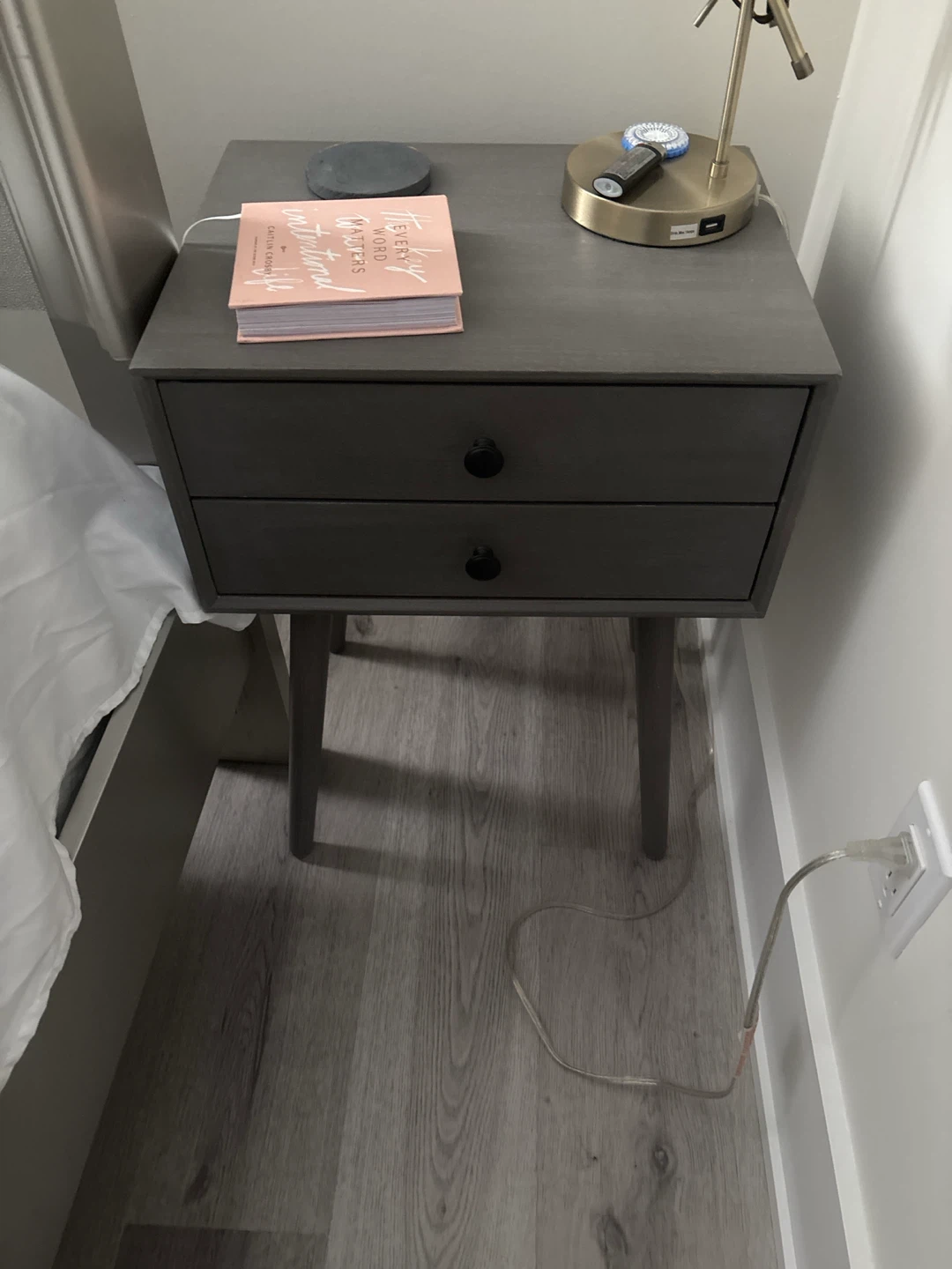 Mid-Century Modern Two-Drawer Nightstand