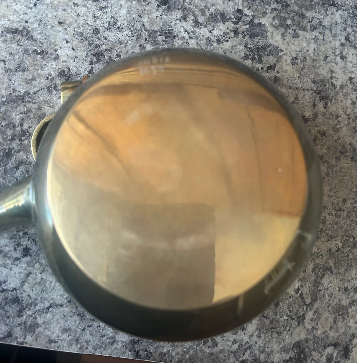 Vintage Etched Brass Teapot with Wooden Handle - photo 2