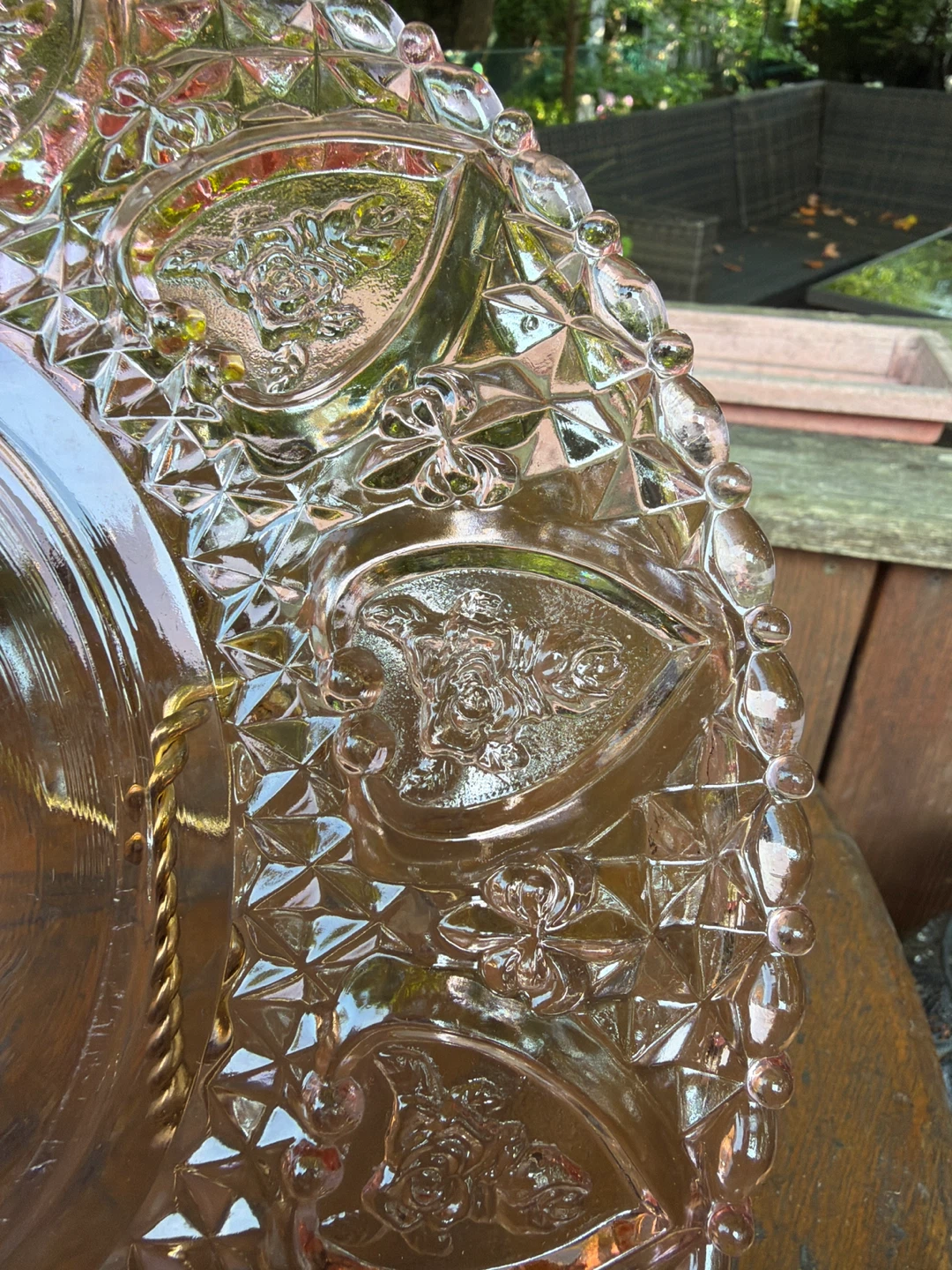 Vintage Pink Depression Glass Decorative Plate - photo 5
