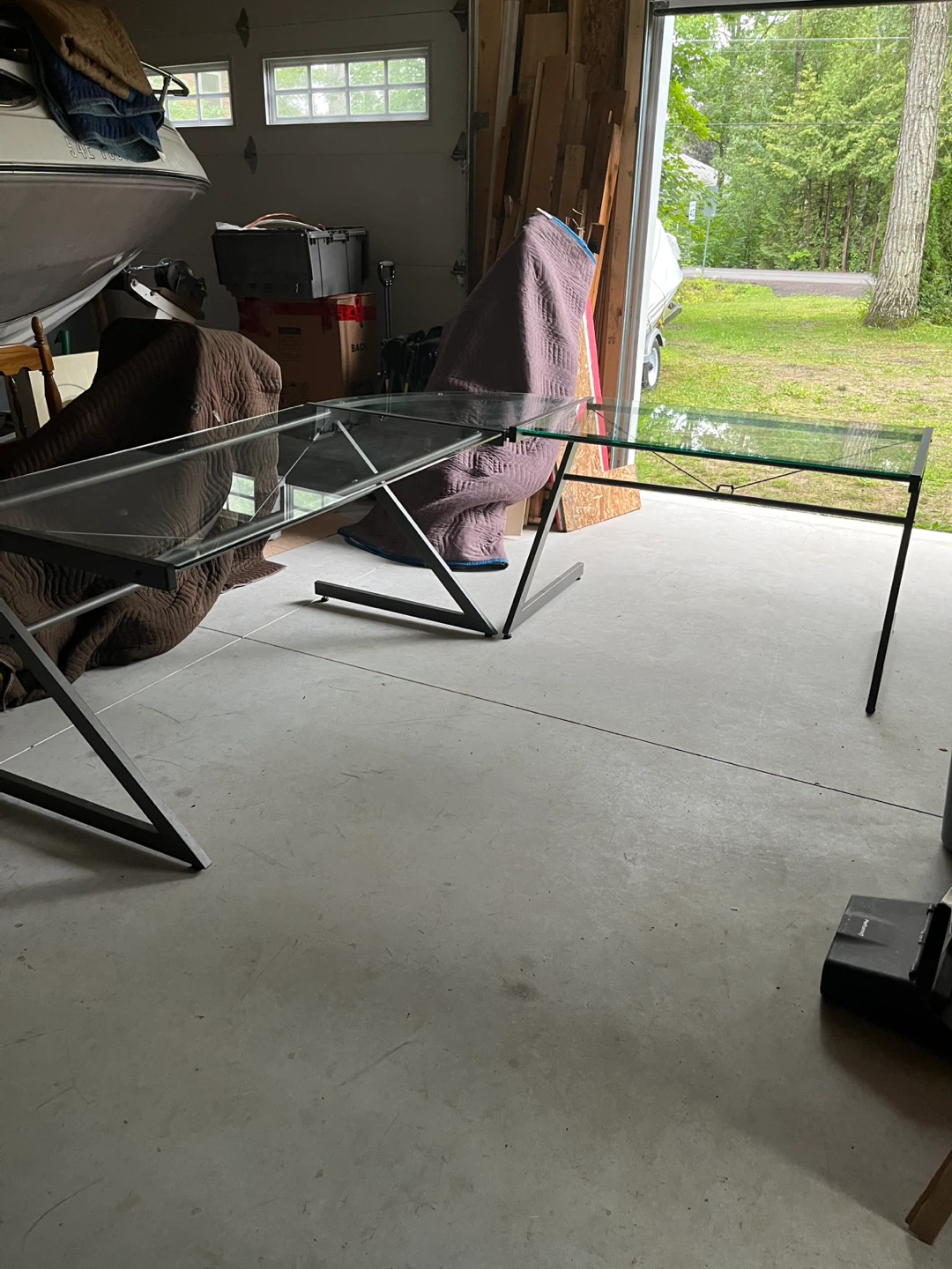 Glass Top Desk with Metal Frame - photo 2