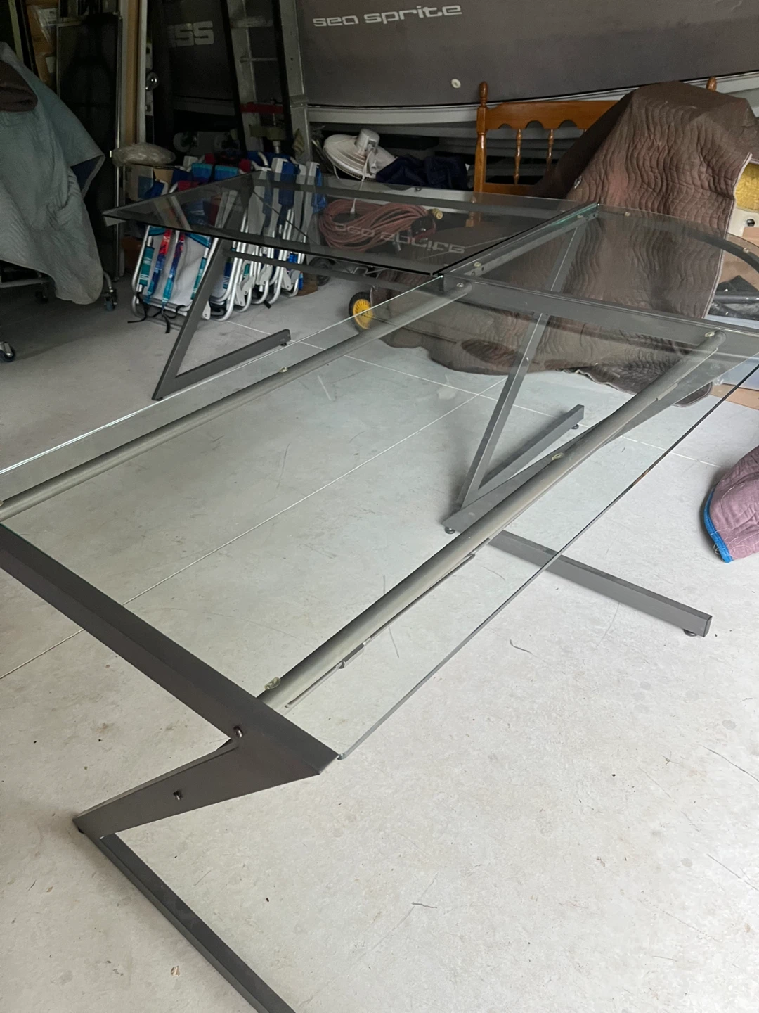 Glass Top Desk with Metal Frame - photo 3