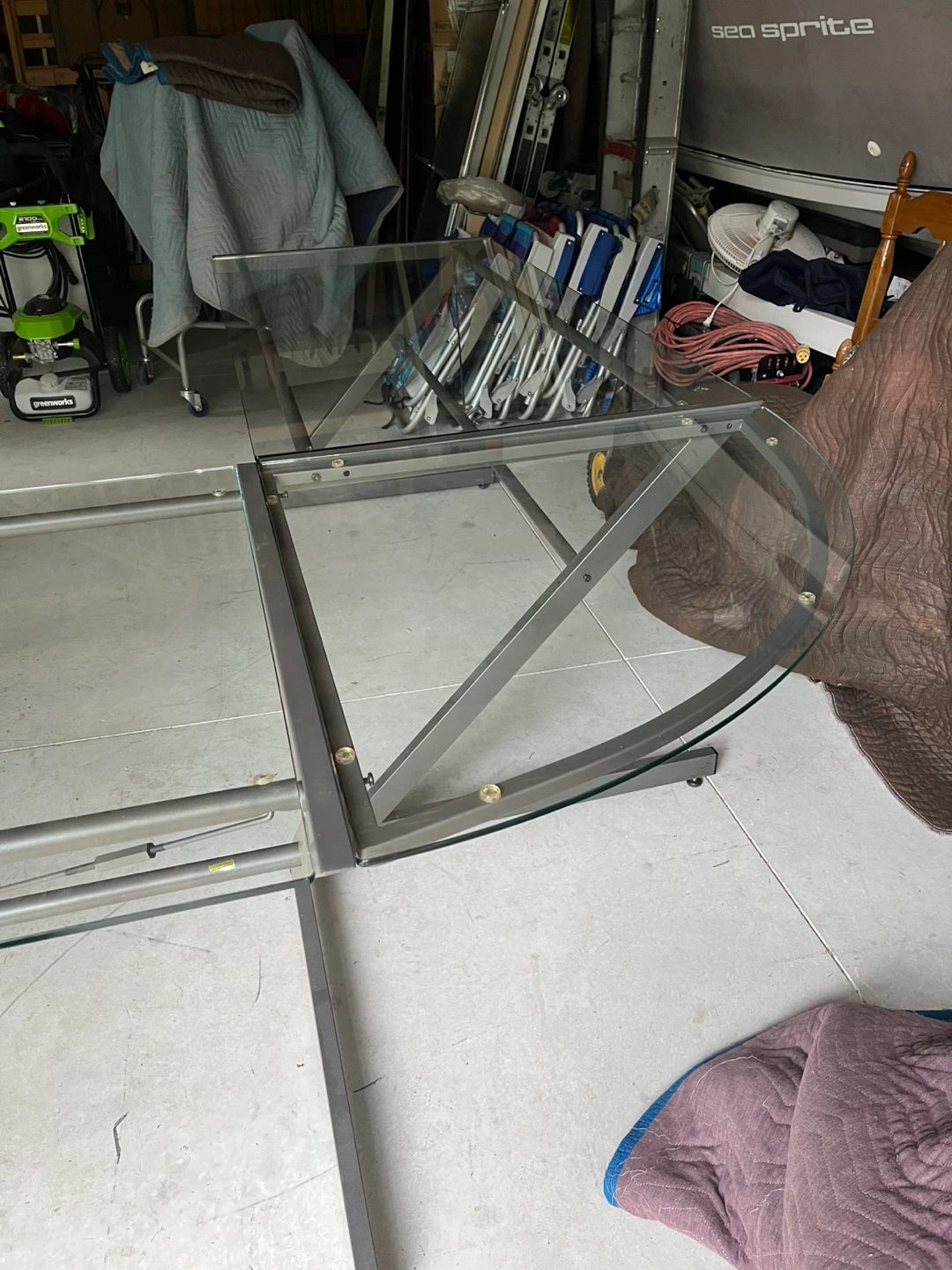 Glass Top Desk with Metal Frame - photo 5