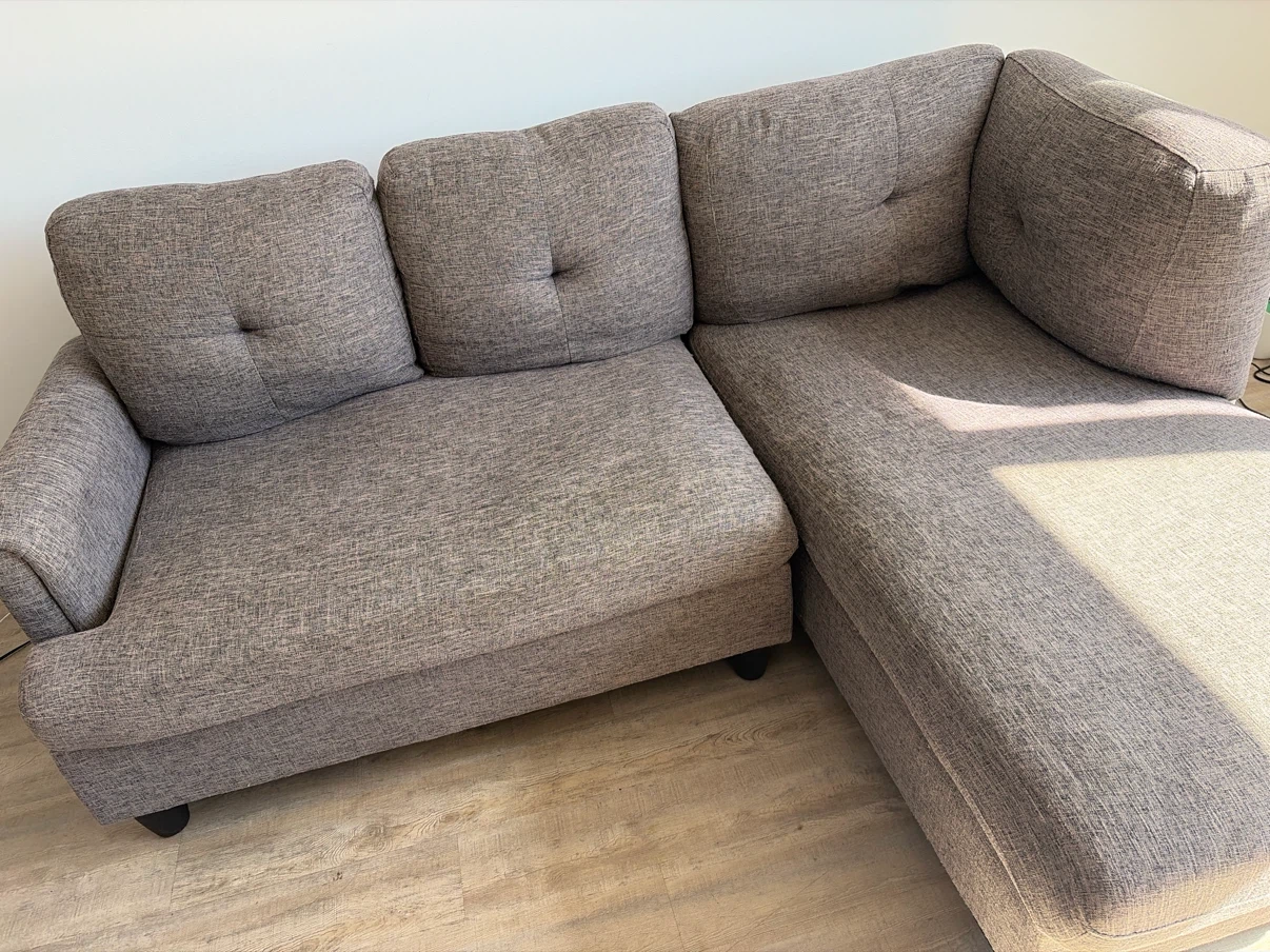Grey Fabric Sectional Sofa - photo 3