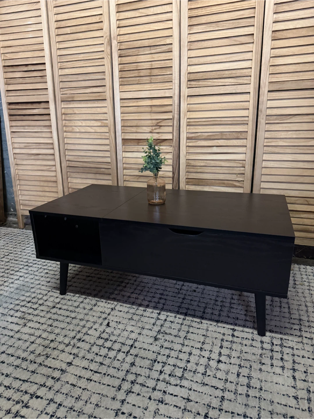 Black Coffee Table with Storage - photo 2