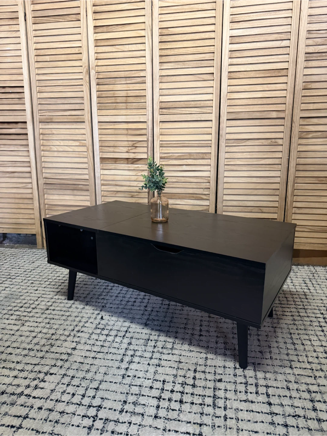 Black Coffee Table with Storage - photo 3