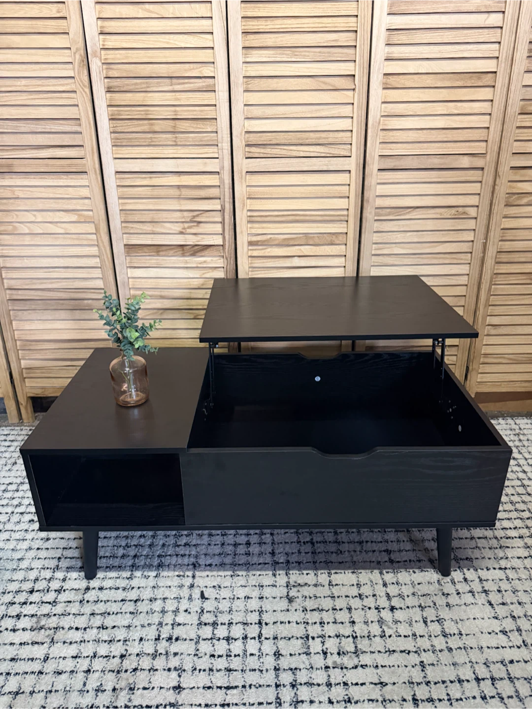 Black Coffee Table with Storage - photo 4