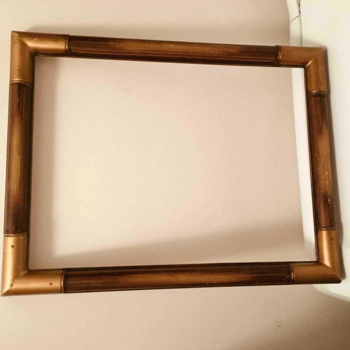 18 by 14” wood and “gold bamboo edge” picture frame