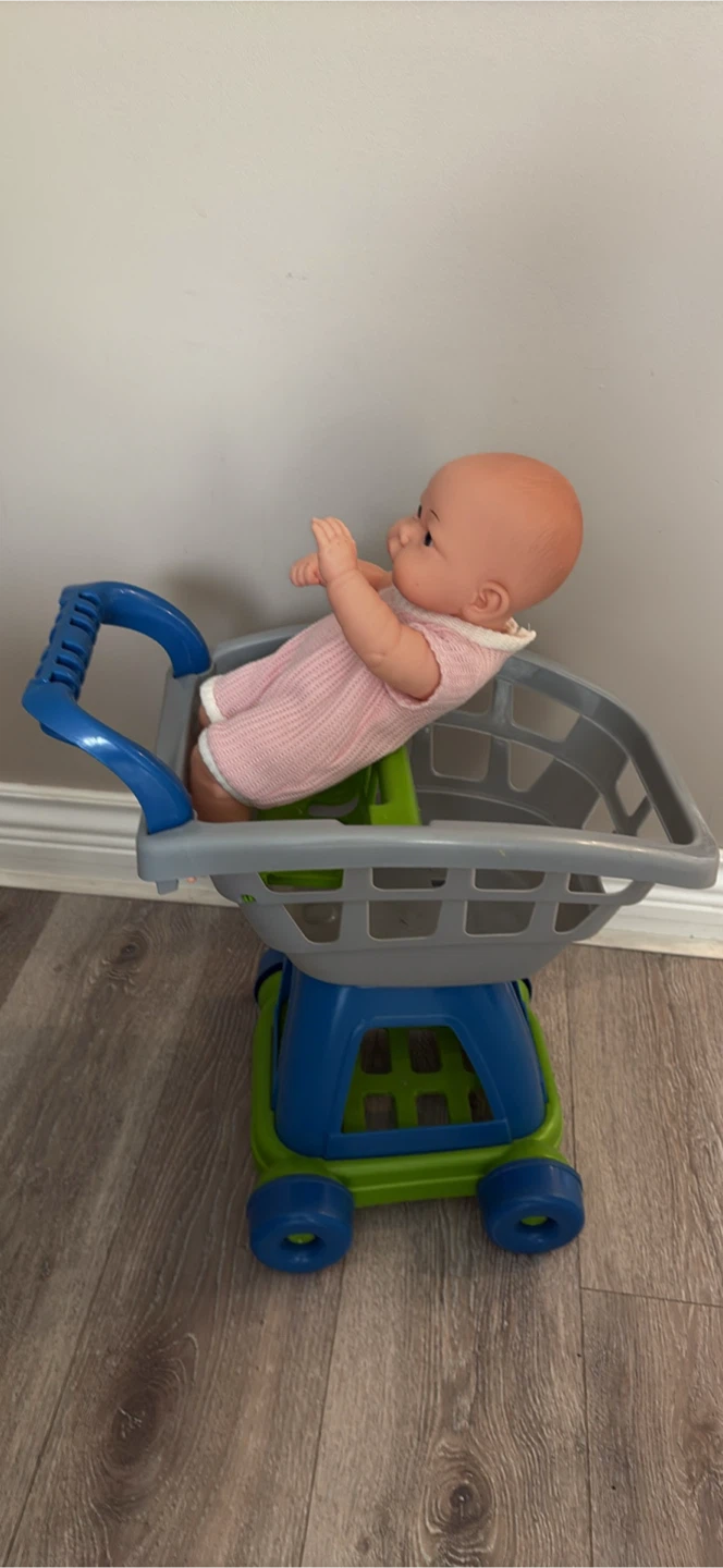 Toy Shopping Cart with Baby Doll - photo 2
