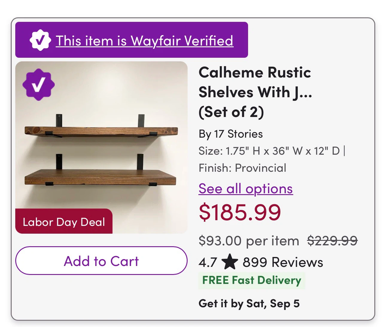 Calheme Rustic Shelves