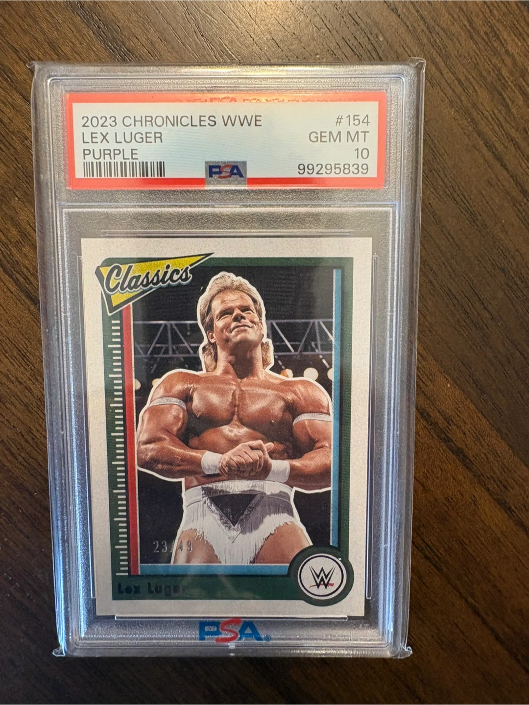 2023 Panini WWE Lex Luger Purple Parallel PSA 10