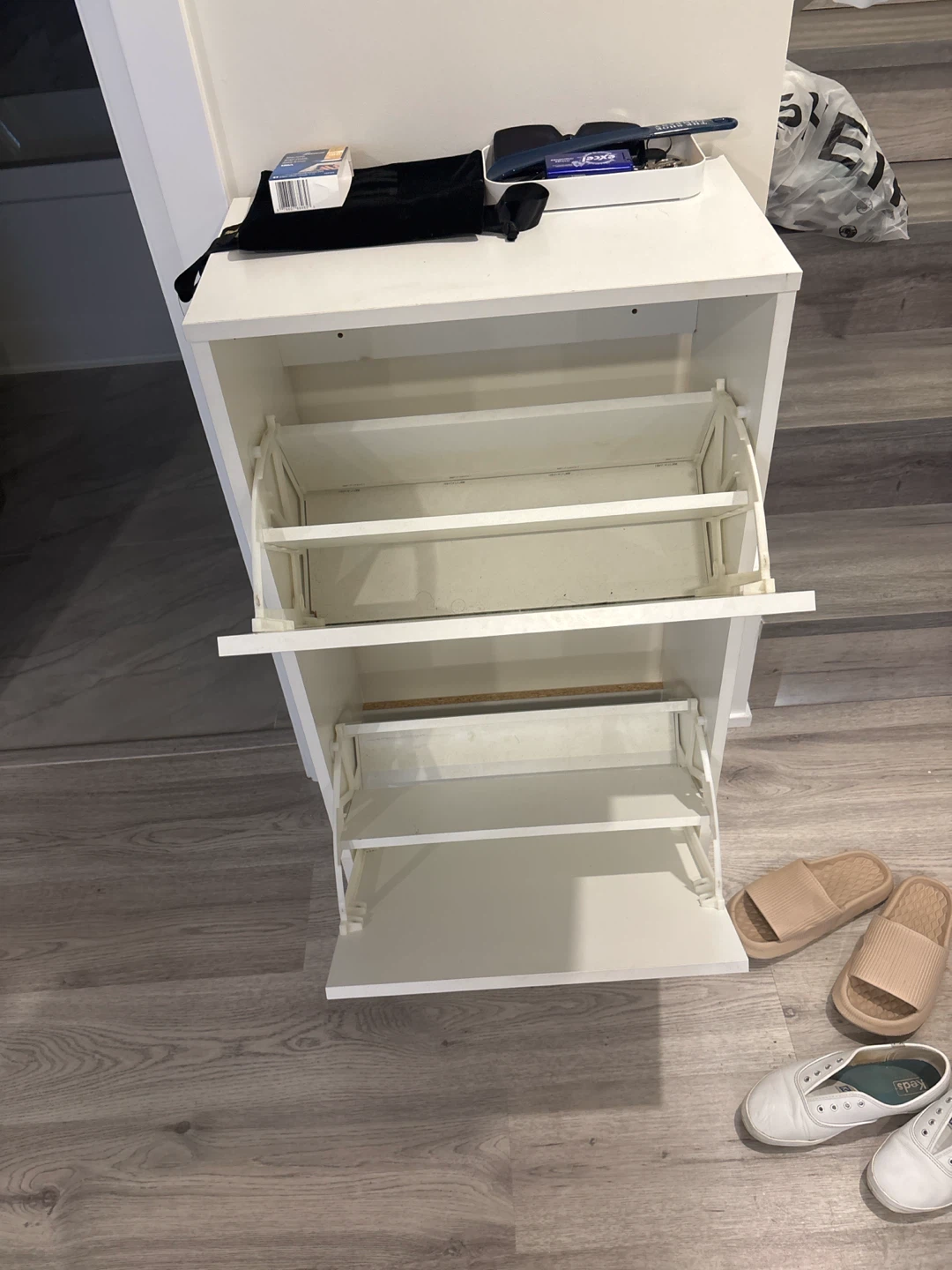 IKEA White 2-Tier Shoe Cabinet