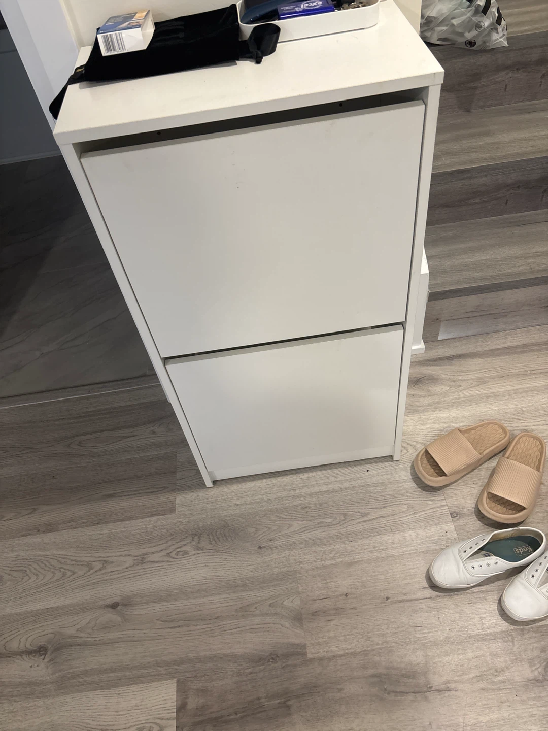 IKEA White 2-Tier Shoe Cabinet - photo 2