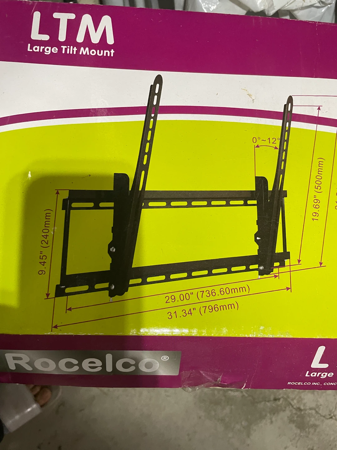 Rocelco LTM Large Tilt TV Wall Mount