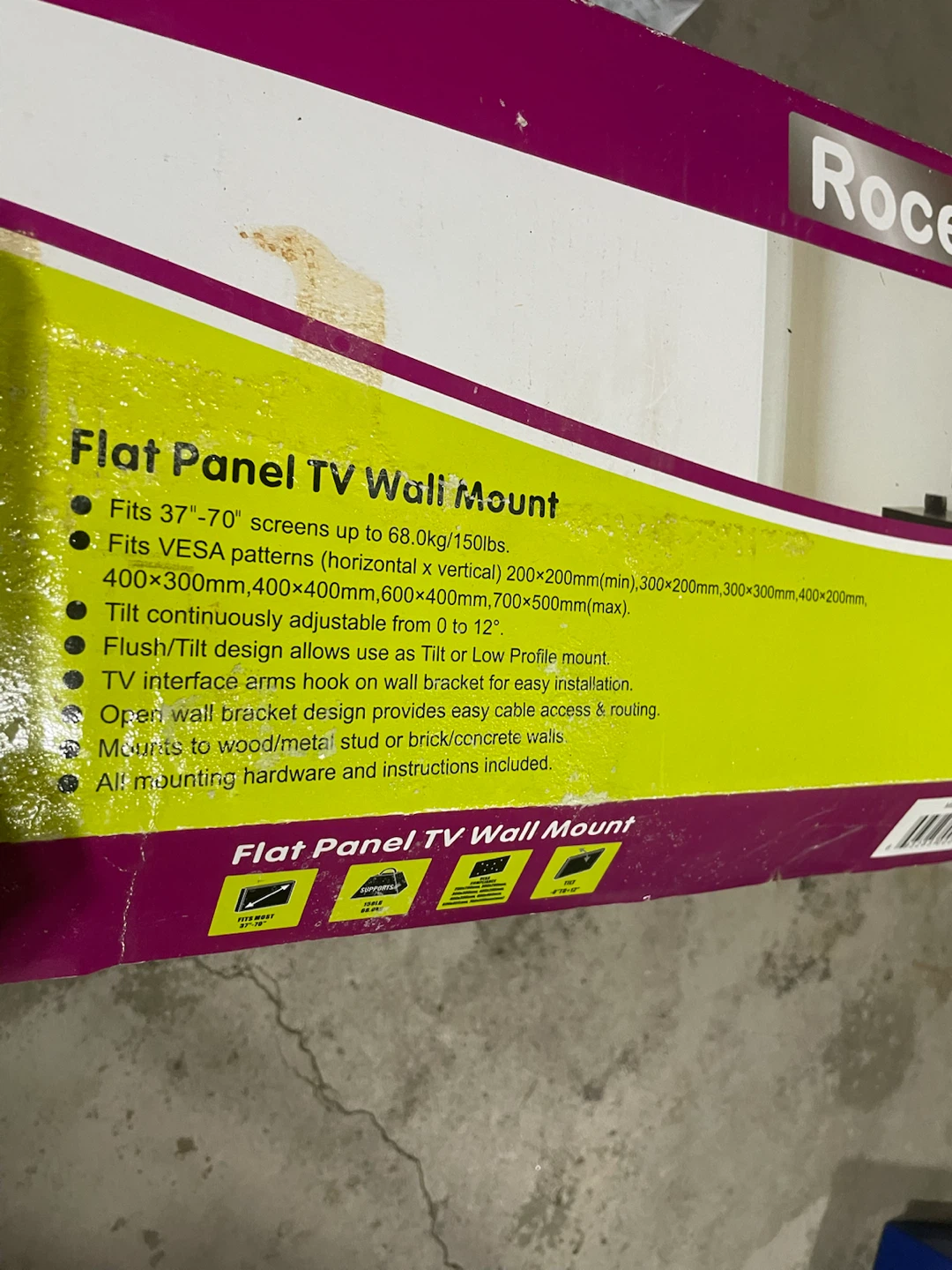 Rocelco LTM Large Tilt TV Wall Mount - photo 4