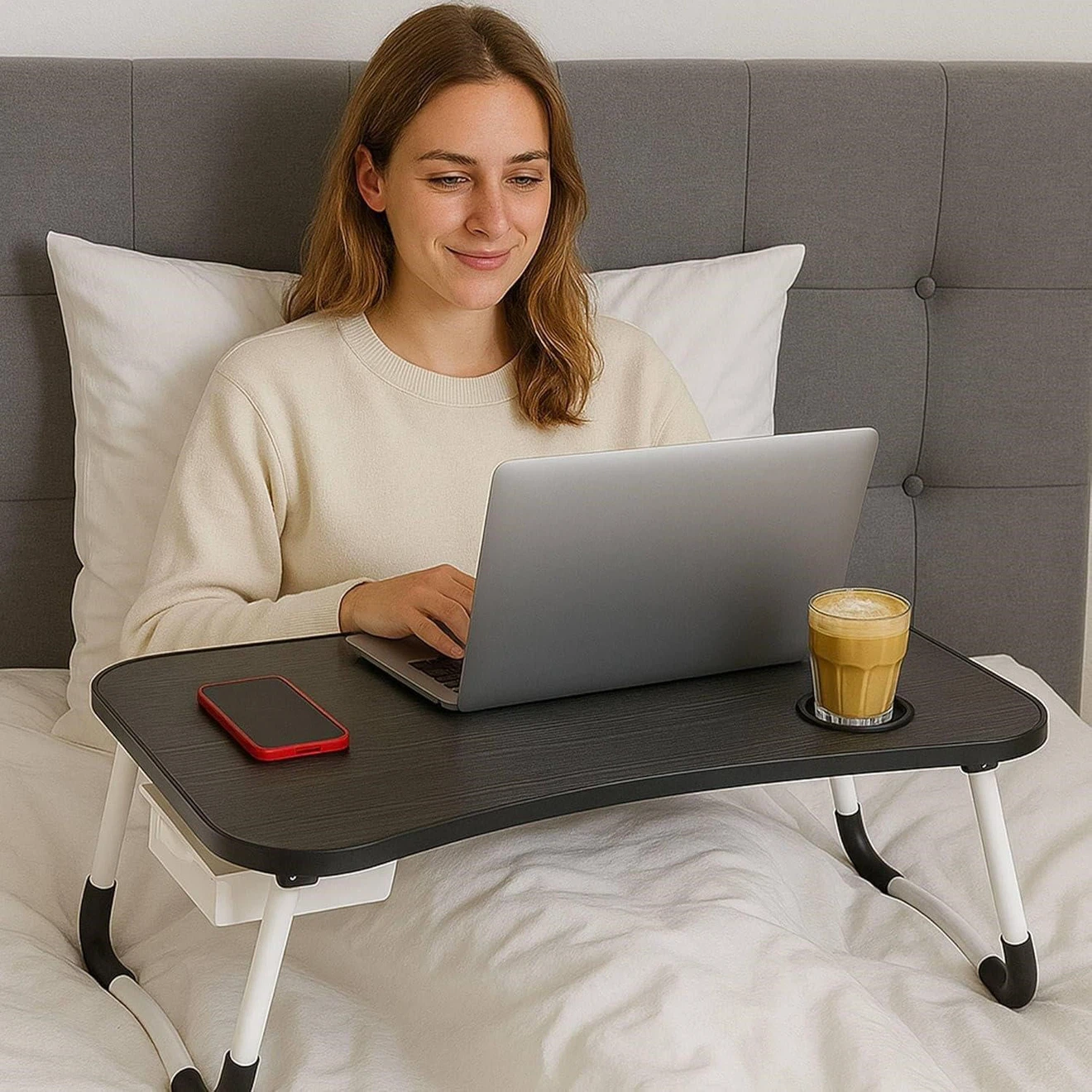 Folding Laptop Lap Desk with Cup Holder - photo 4