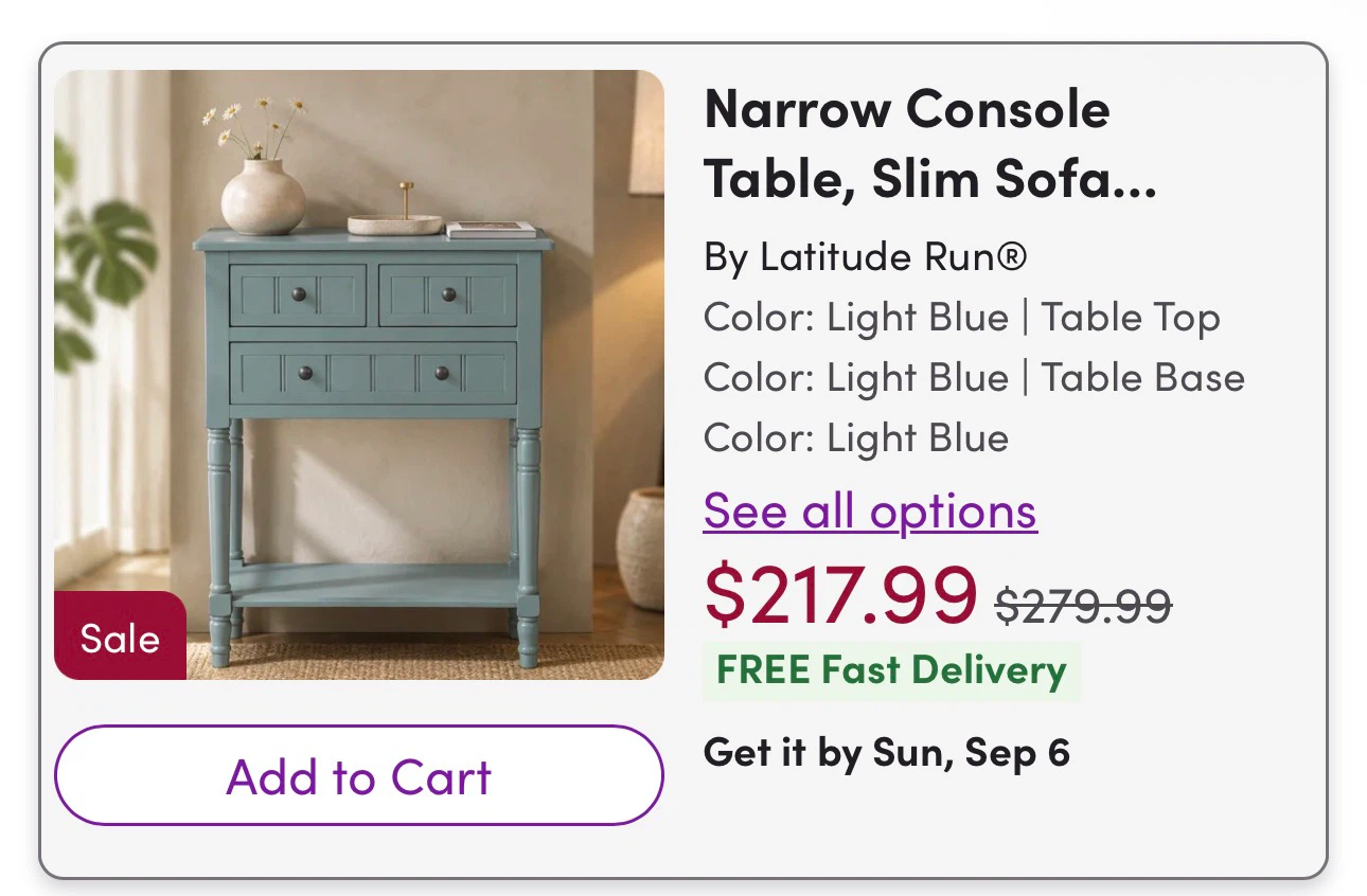Latitude Run Console Table