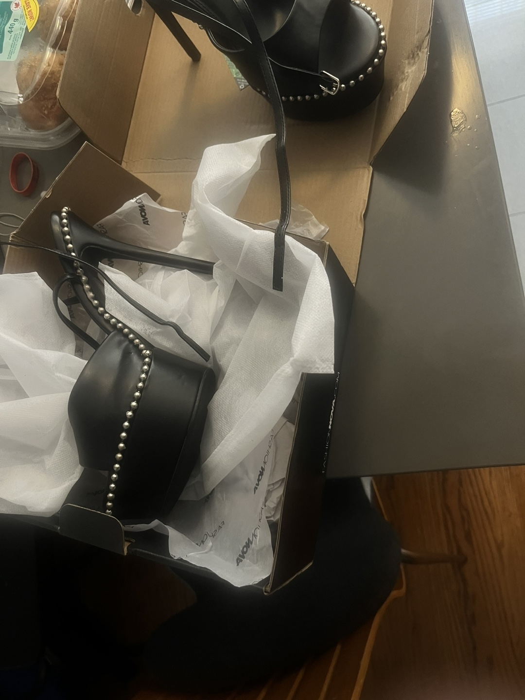 Black Studded Platform Heels - photo 2
