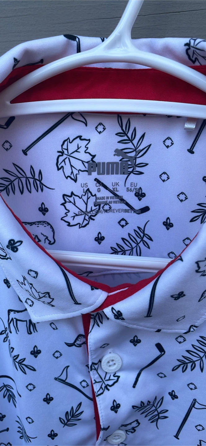 Puma Golf Polo Shirt - White with Canadian Graphics - photo 2