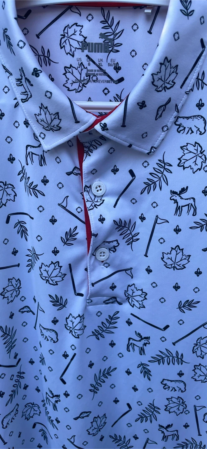 Puma Golf Polo Shirt - White with Canadian Graphics - photo 3