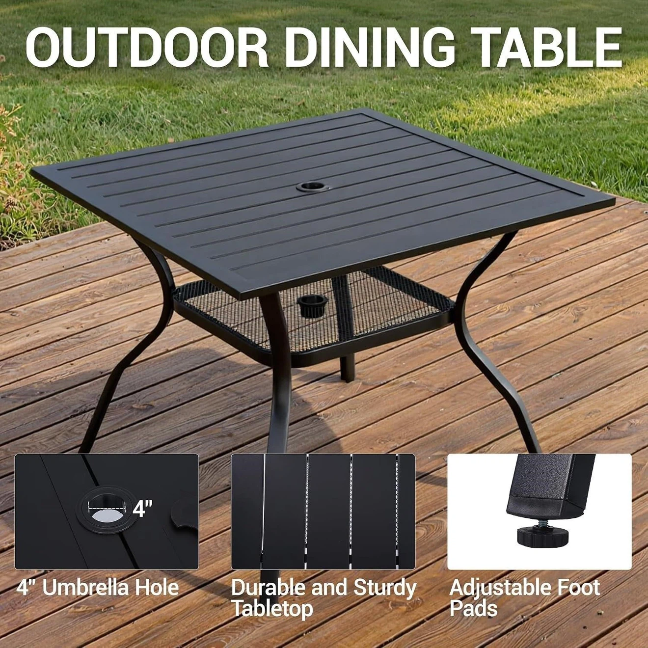 Black Outdoor Dining Table-Brand new - photo 3