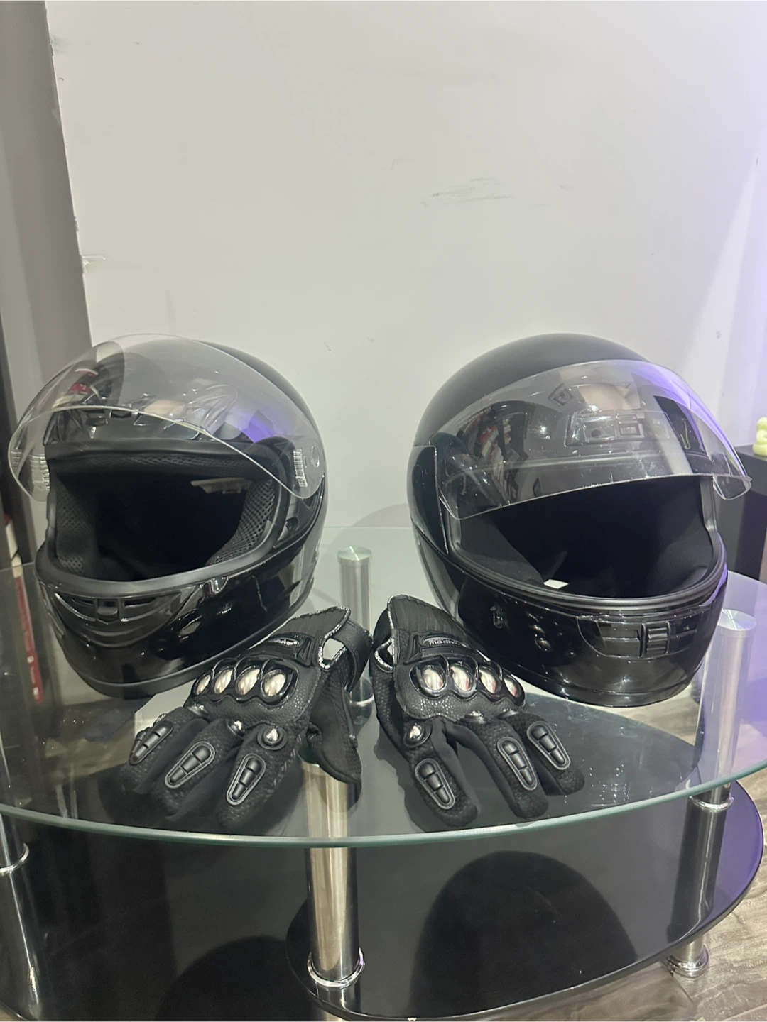 Black Motorcycle Helmet with Visor
