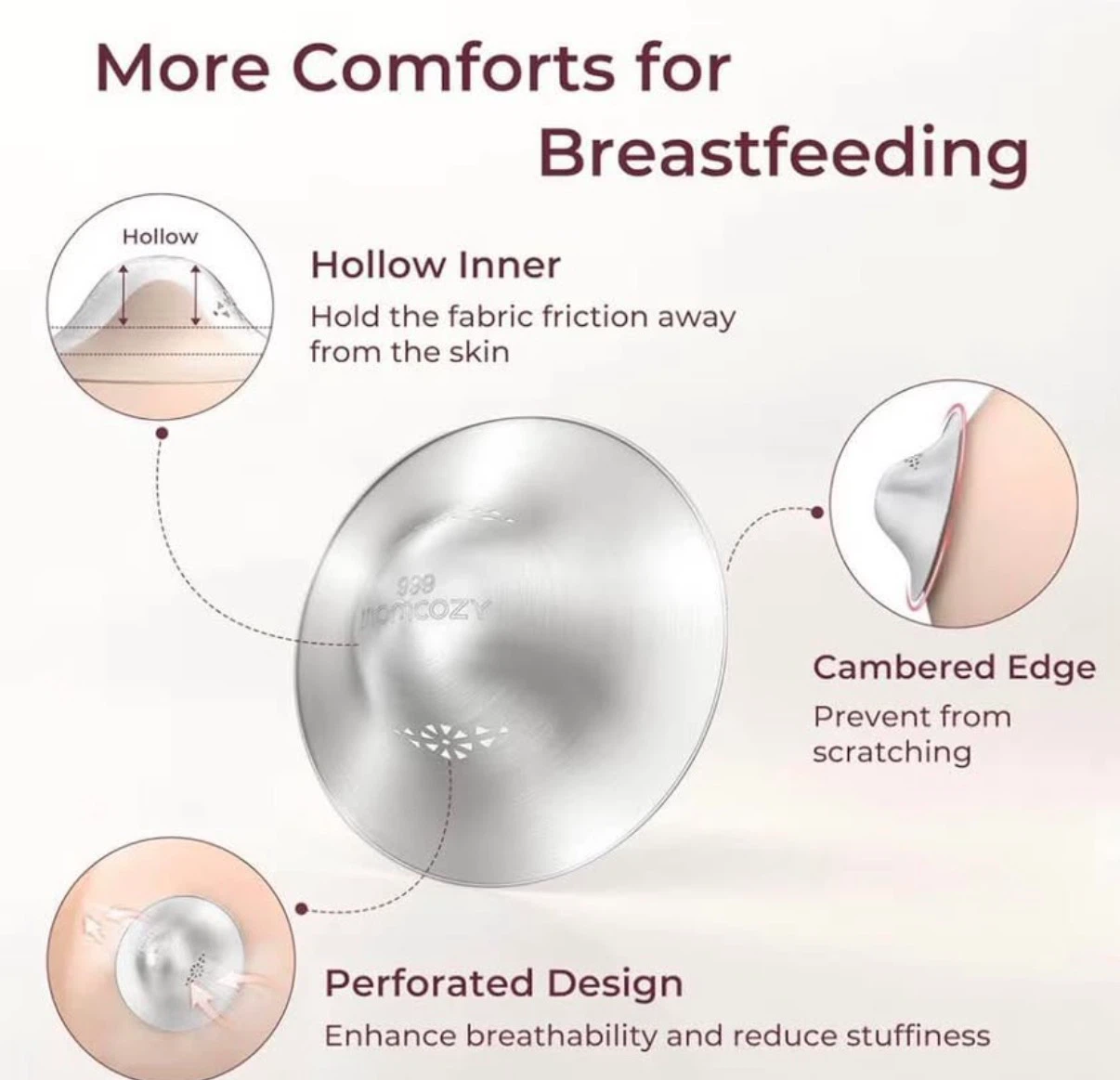 Momcozy Silver Nipple Protective Cups - Regular Size