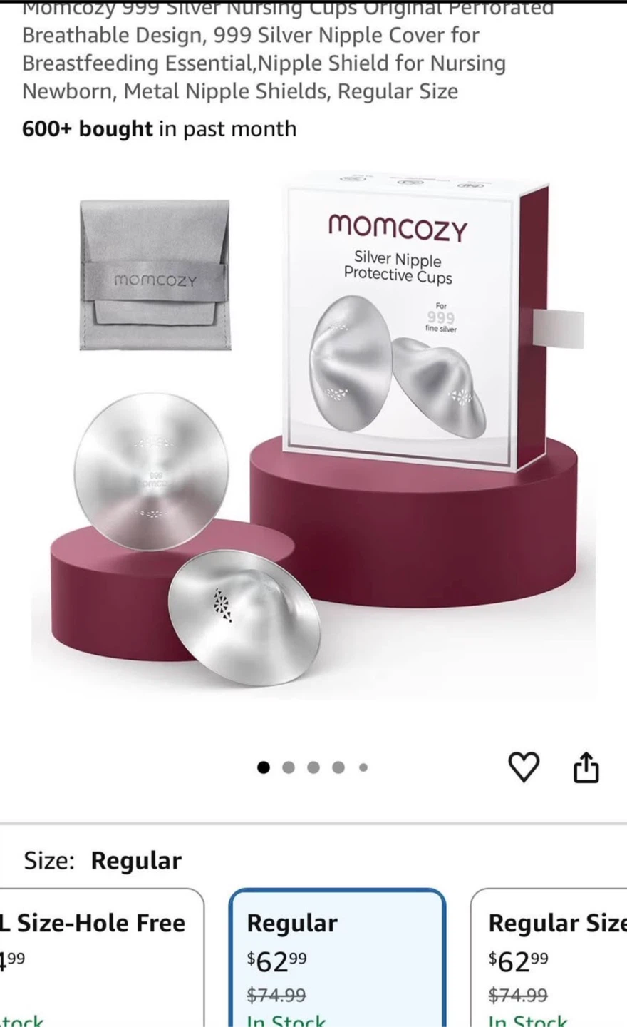 Momcozy Silver Nipple Protective Cups - Regular Size - photo 2