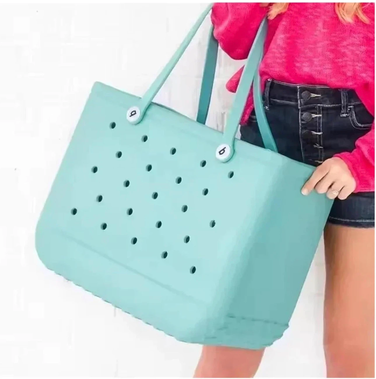 Green Rubber Beach Tote Bag Xl - photo 2