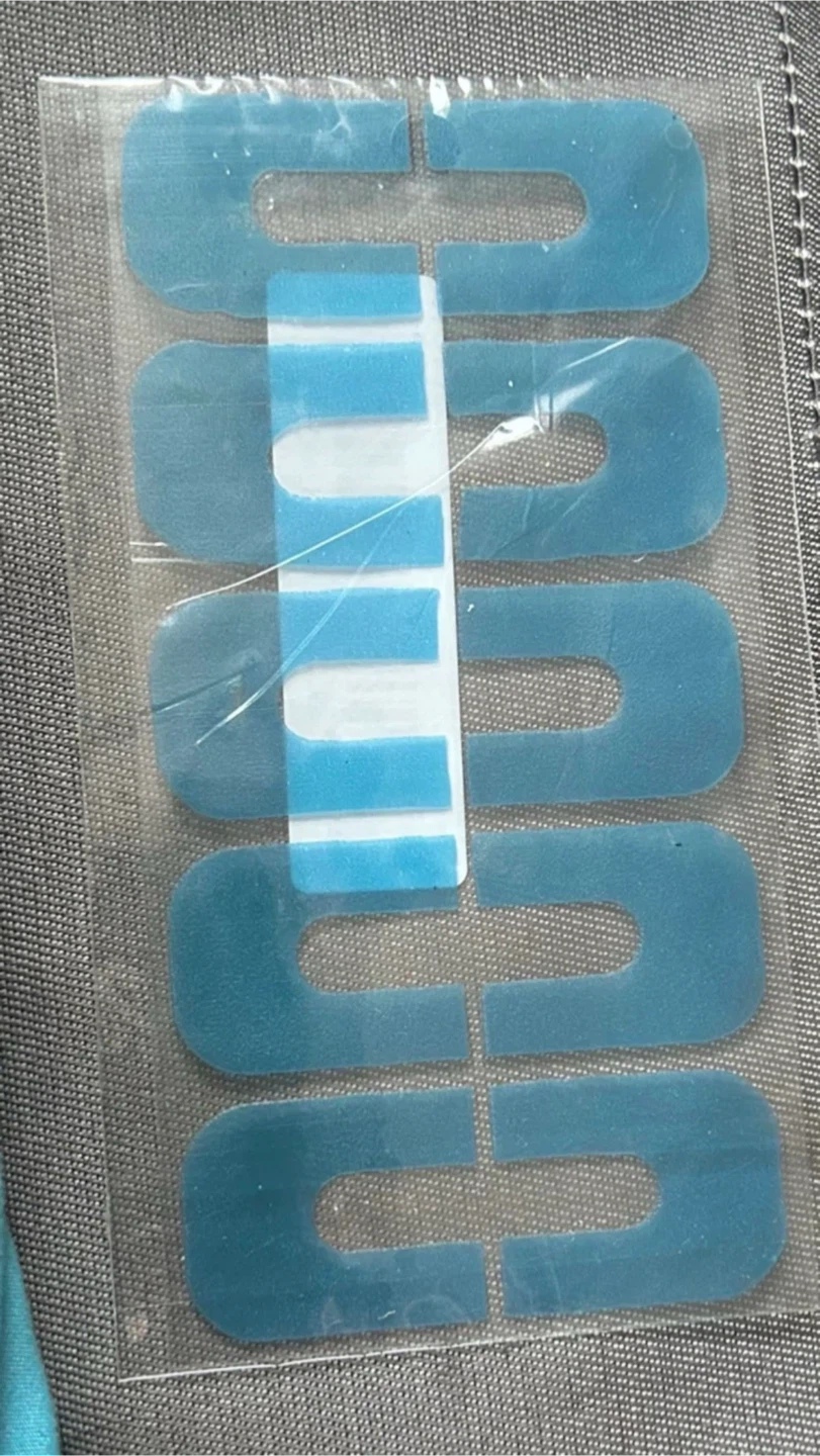 Blue U-shape peel-off nail polish protector stickers