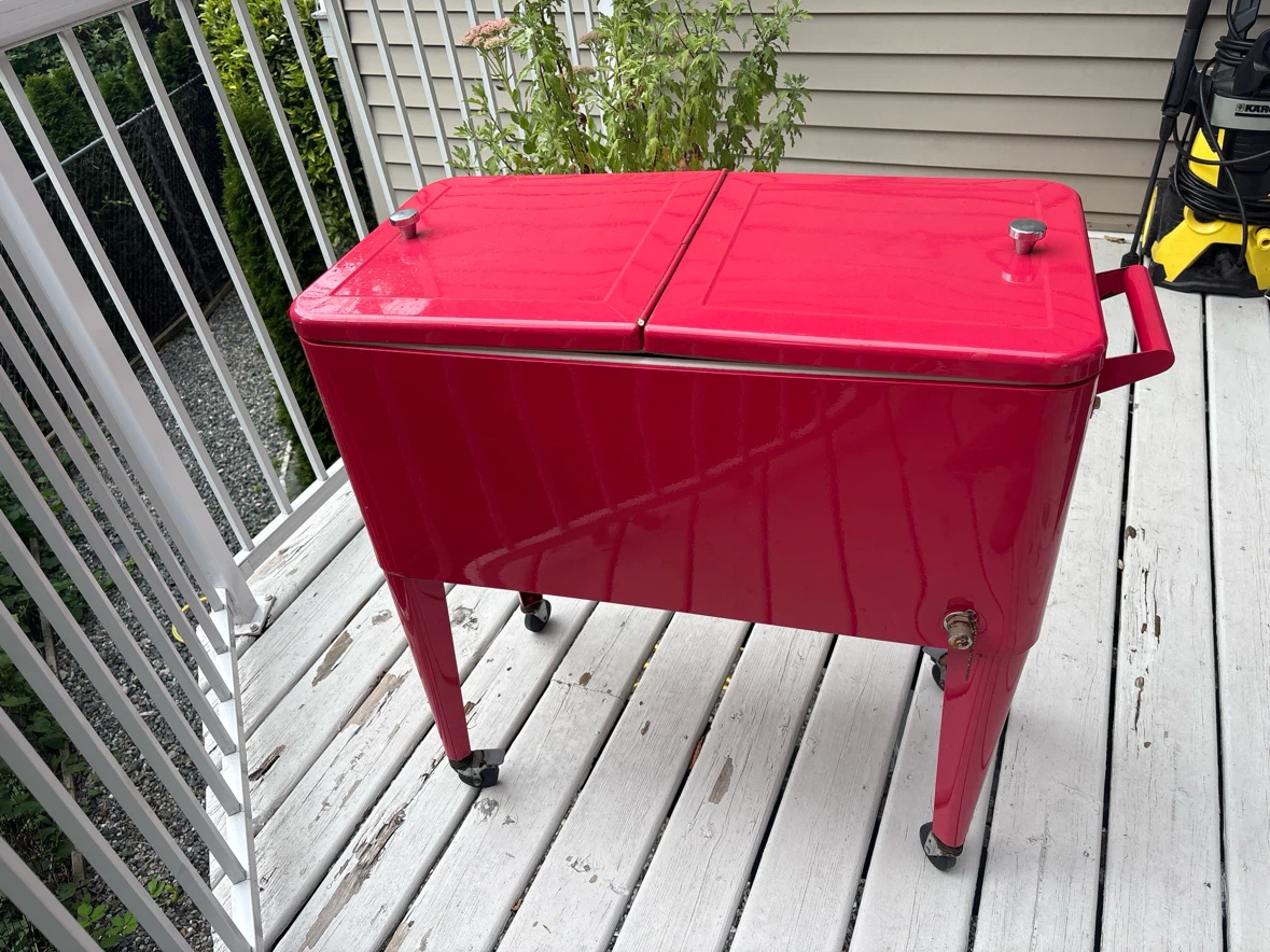 Red Portable Outdoor Rolling Cooler - photo 3