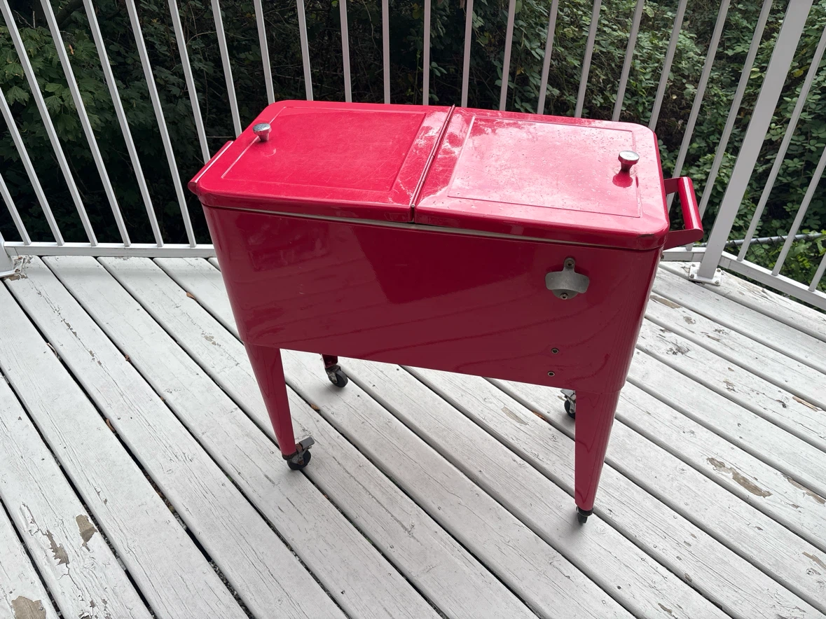 Red Portable Outdoor Rolling Cooler - photo 5