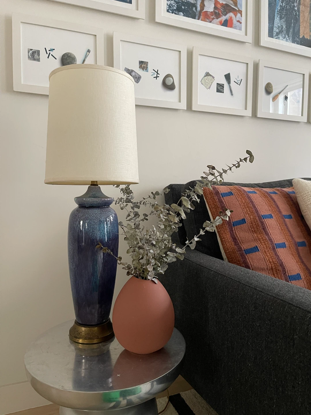 Pair of Vintage Mid-Century Modern Crackle Glaze Table Lamps - photo 2