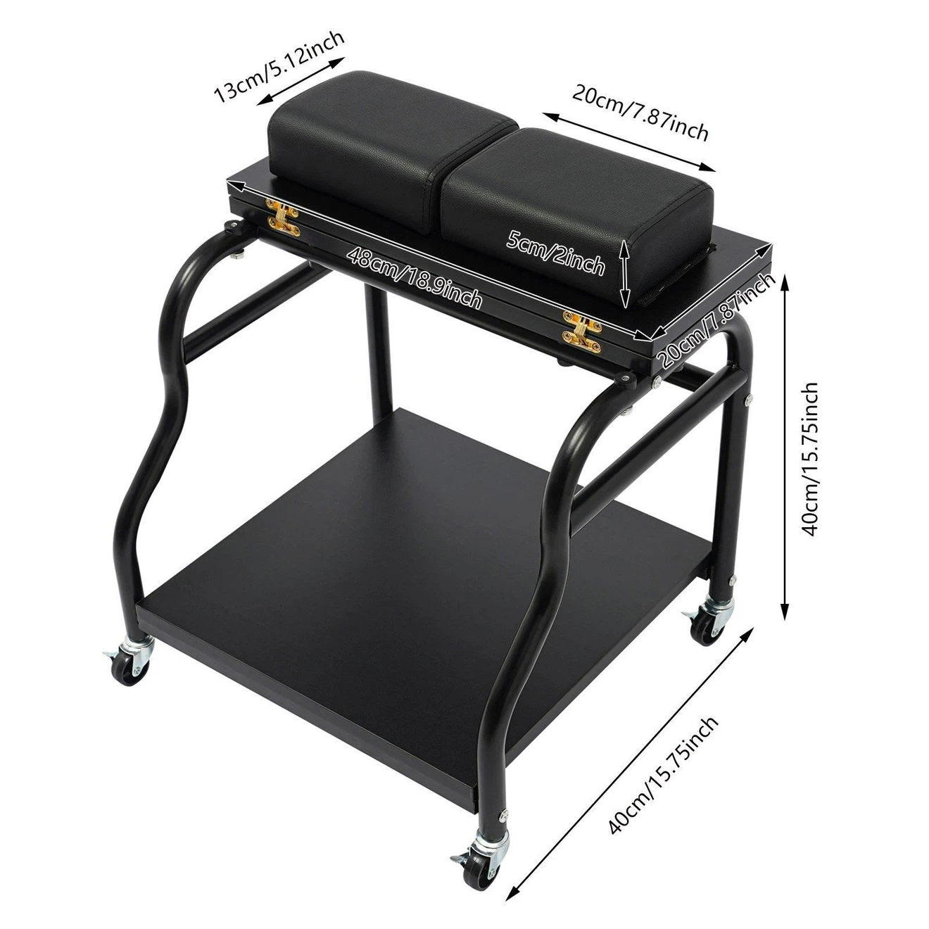 Black Rolling Trolley Cart with Padded Top-Brand new - photo 2