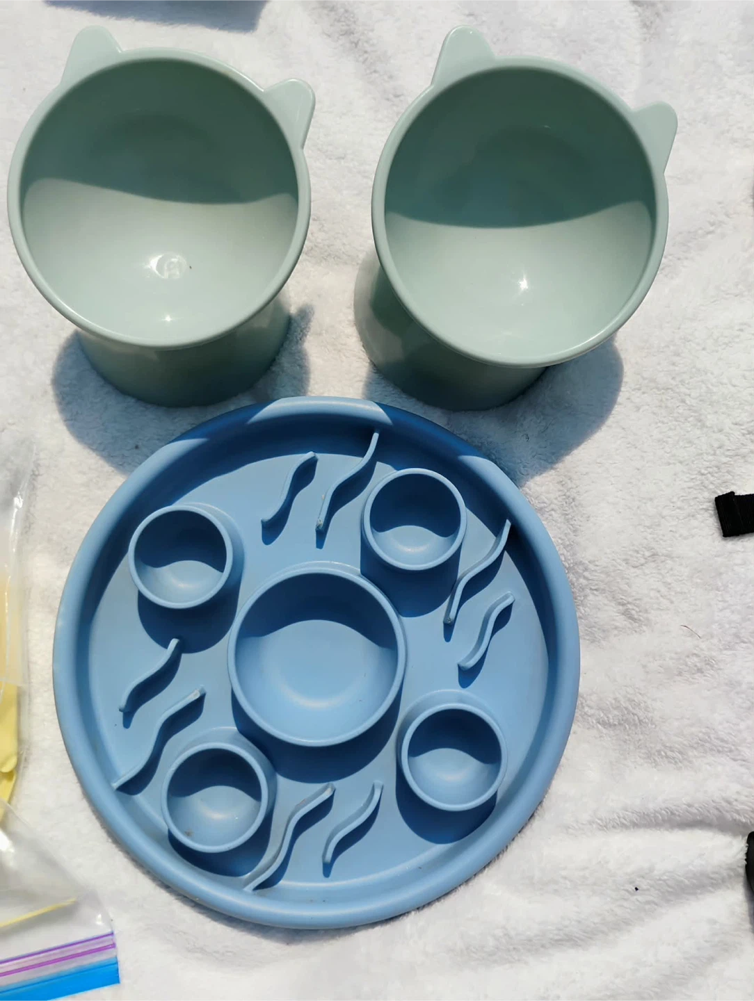 Cat Slow Feeder Bowl Set