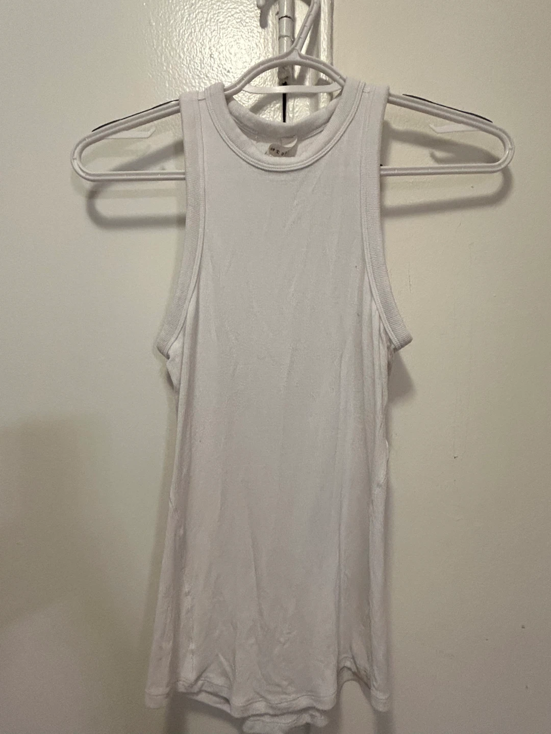 Lululemon White Ribbed Tank Top