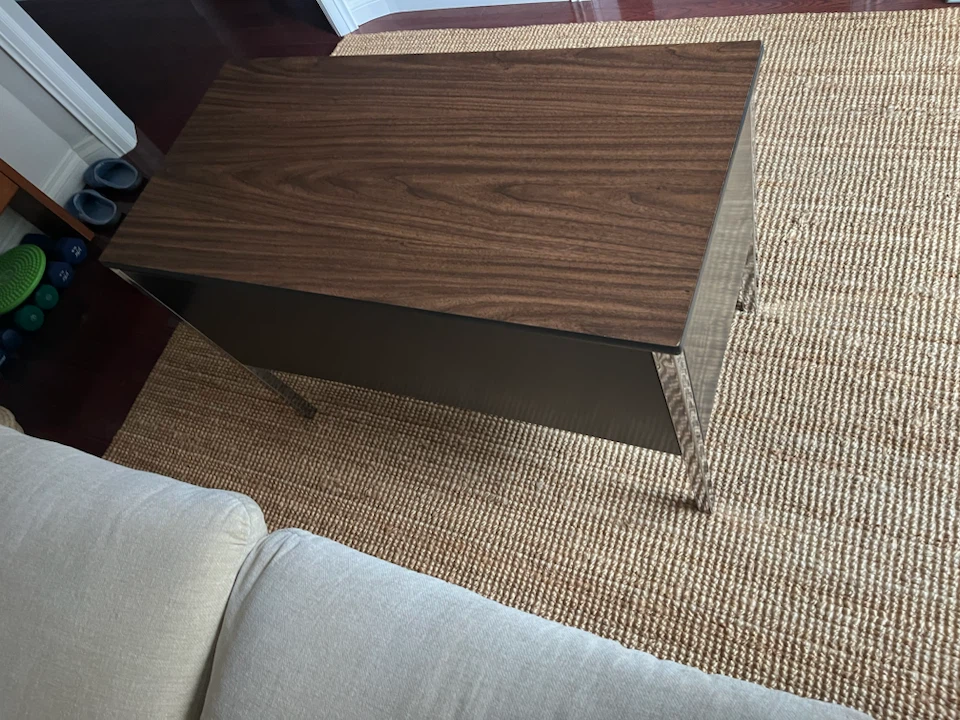 Modern Walnut & Chrome Compact Desk / Console Table - photo 2