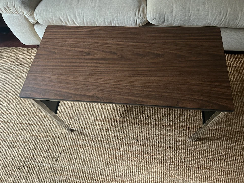 Modern Walnut & Chrome Compact Desk / Console Table - photo 3