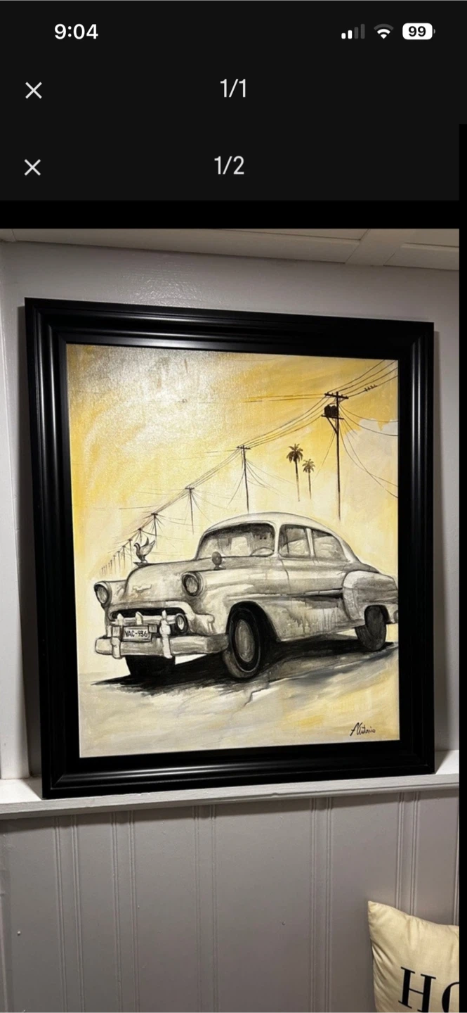 Framed Classic Car Wall Art