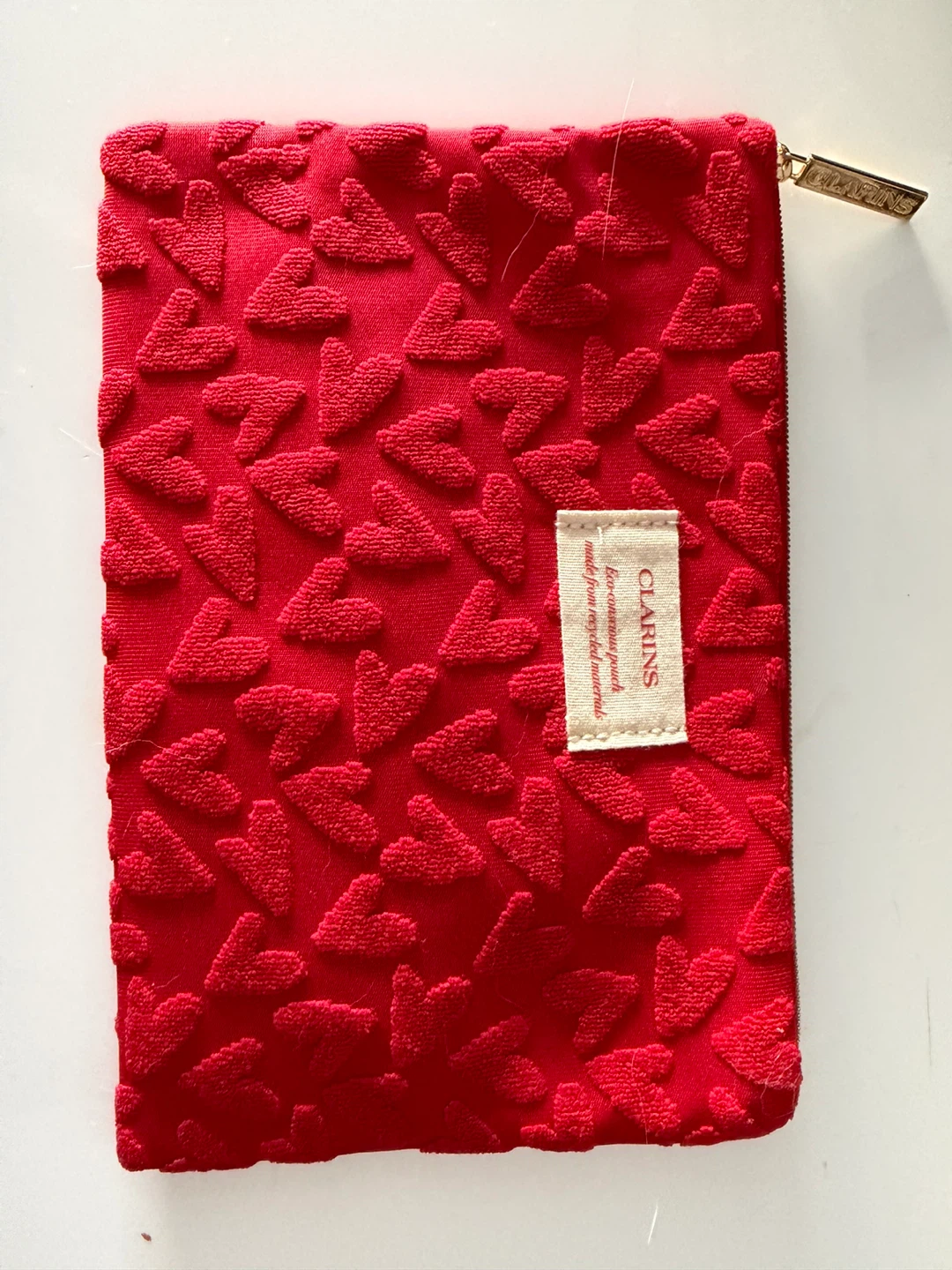 Clarins Red Heart Pouch