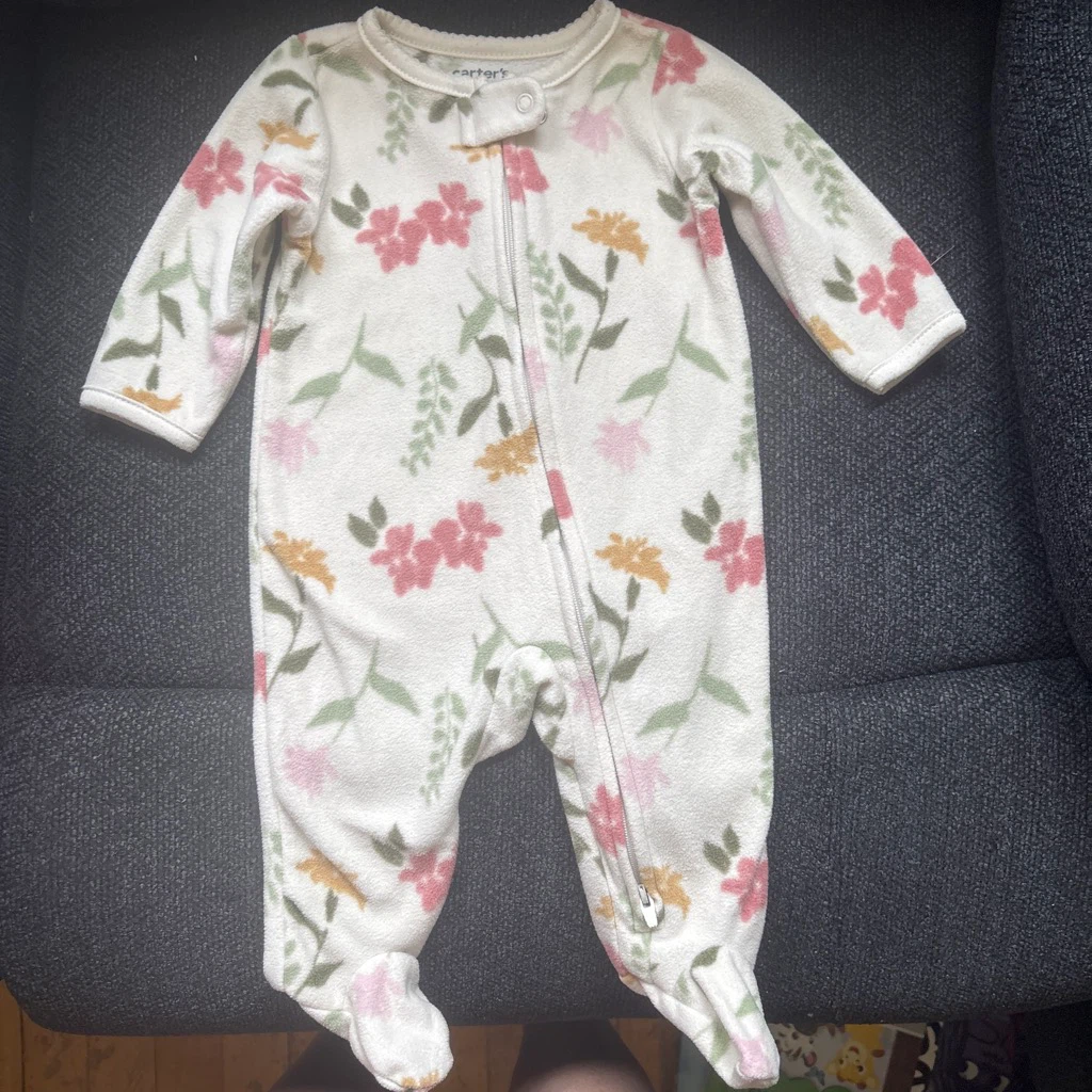 Carter's Baby Girls' Floral Fleece Footie Pajamas
