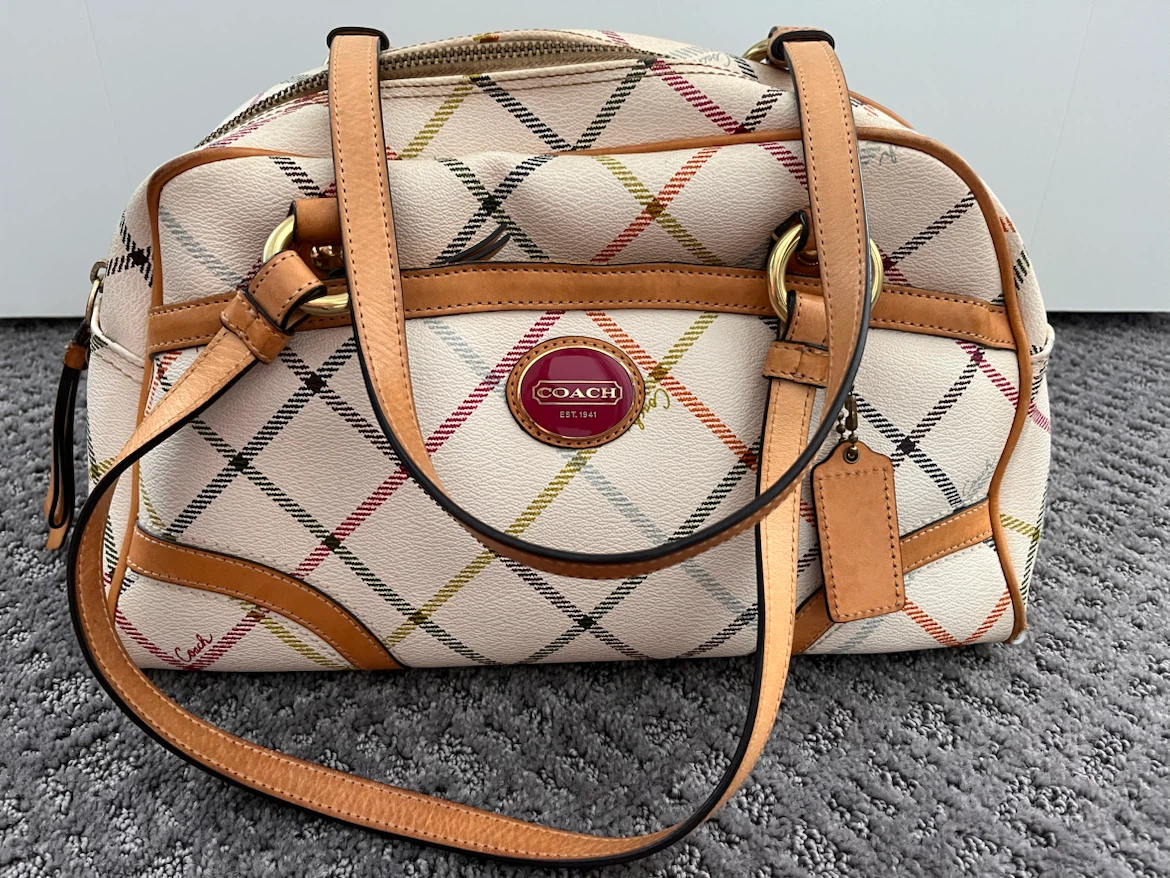 Coach Monogram Canvas Satchel Bag