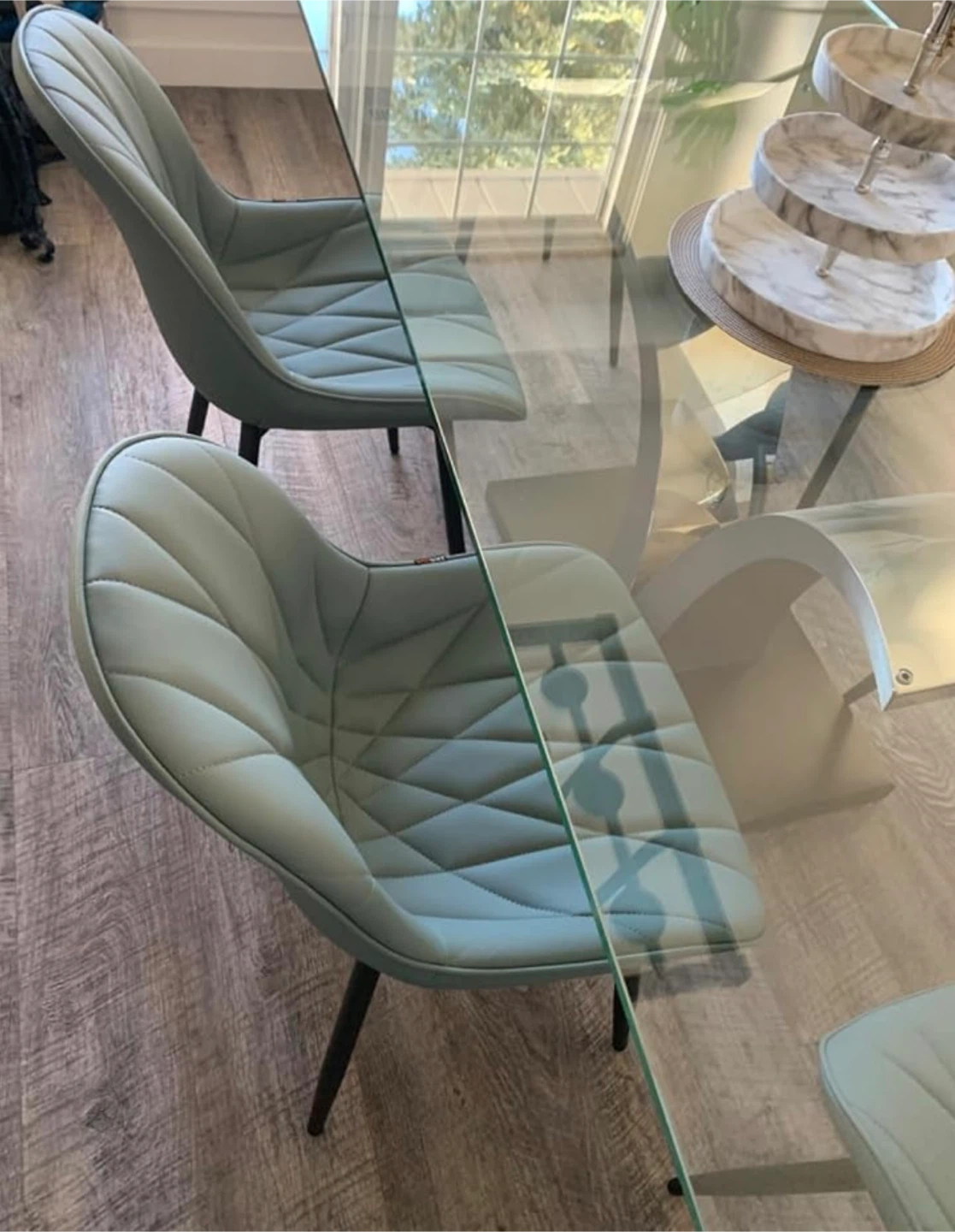 YOUNIKE Olive Green Modern Dining Chairs Set of 2