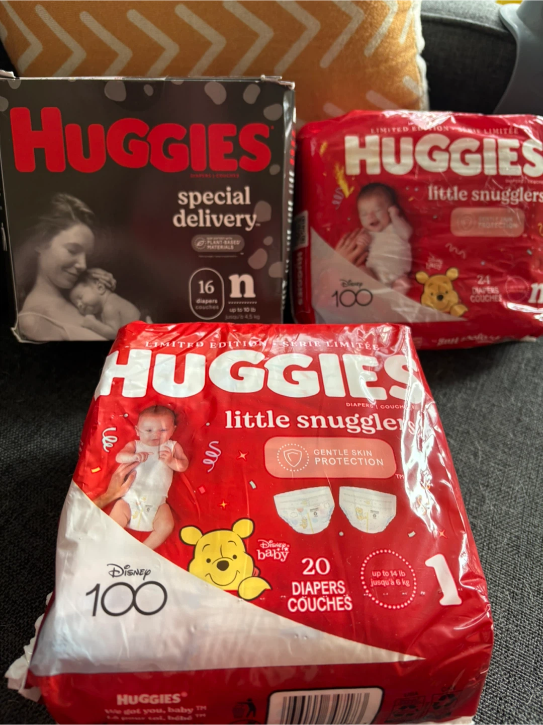 Huggies Newborn and Size 1 Diapers Bundle