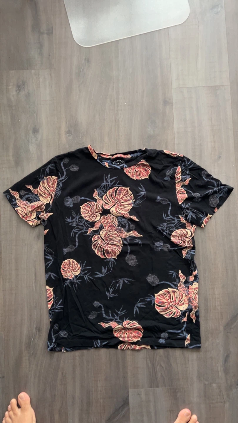 Jack & Jones T-Shirt - Black Floral Print