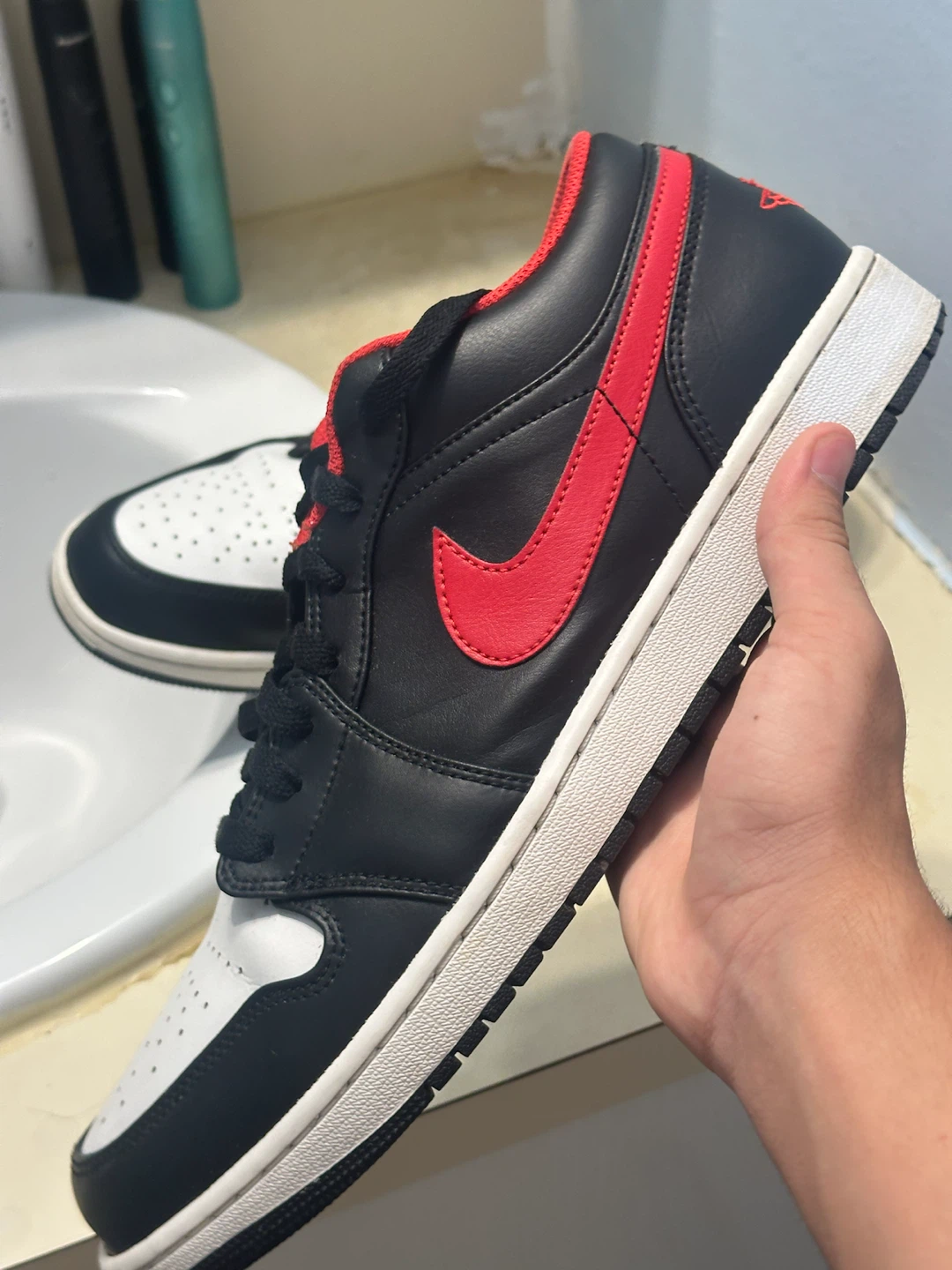 Nike Air Jordan 1 Low Black Gym Red - photo 2