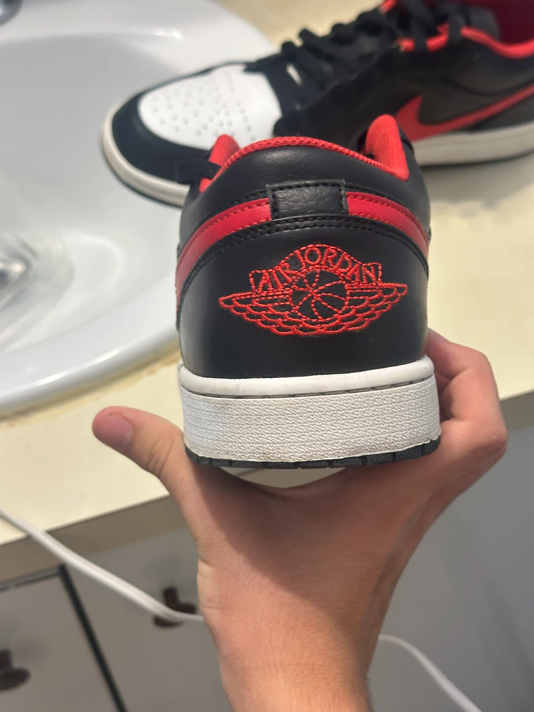 Nike Air Jordan 1 Low Black Gym Red - photo 3