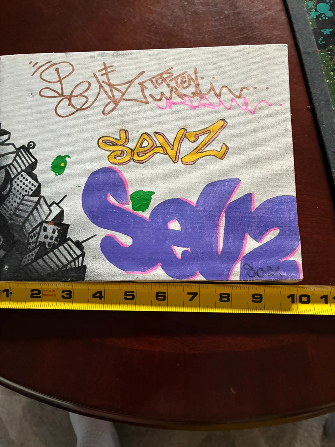 Original 2000s Toronto Graffiti Street Art Canvas – SEVZ / DEVZ - photo 2