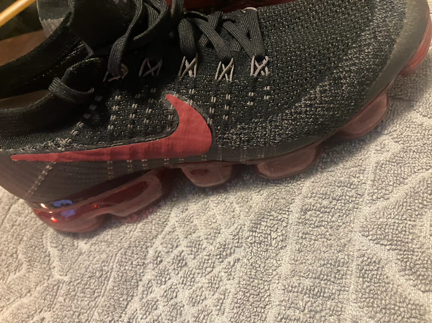 Nike Air VaporMax Flyknit Black Red Shoes - photo 4