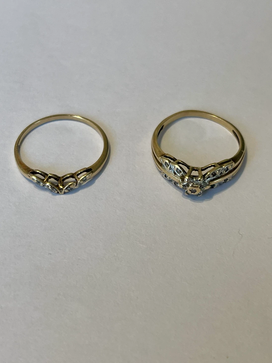Vintage Gold-tone Diamond Ring Set